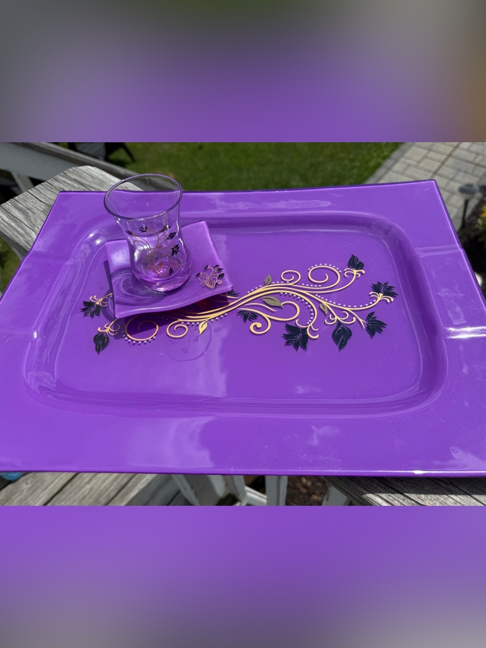 Purple glass set